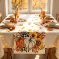 thumbnail image 1 of Thanksgiving Pumpkin Maple Leaf Table Runner - Fall Table Cover Centerpiece Runner, Festive Decorative Table Runner for Kitchen Dining Backyard Party 72x13 Inch, 1 of 6