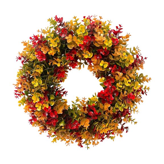 Thanksgiving Pumpkin and Maple Leaf Wreath, Autumn Themed Door Hanging for Halloween and Thanksgiving, Artificial Fall Wreath for Home Decoration, Seasonal Wall Hanging for Festival Celebration