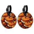 thumbnail image 1 of Thanksgiving Pumpkin Pie 2pcs PU Leather Round Bag Tags Suitcase Handbag Tags with Privacy Cover and Name ID Tag for Travel Luggage, Handbags, Backpacks, School Bags, 1 of 6
