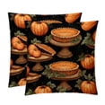 thumbnail image 1 of Thanksgiving Pumpkin Pie Covers Throw Pillow Set - 2 Pack Throw Pillow Inserts Included - Unique Patterns - 16x16, 18x18, 20x20 Inches for Home Decor - Throw Pillow - Decorative Pillows, 1 of 6