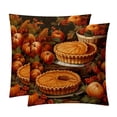 thumbnail image 1 of Thanksgiving Pumpkin Pie Throw Pillow Covers - Set of 2 - Unique Patterns, 16x16, 18x18, 20x20 Inches - Bed Pillow Decor for Home for All Occasions, 1 of 6