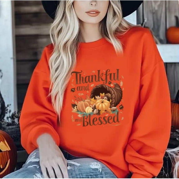 Thanksgiving Pumpkin Pie Turkey Harvest Fall Holiday Graphic Sweatshirt, for men & women, up to size 5XL.