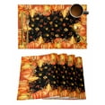 thumbnail image 1 of Thanksgiving Pumpkin Placemats Set of 2 Fall Deciduous Retro Black Texture Heat Insulation Washable Place Mats, Rustic Non-Slip Table Mats for Dining Table Party Kitchen Decor,13x19 Inch, 1 of 4
