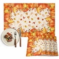 thumbnail image 1 of Thanksgiving Pumpkin Placemats Set of 4 Fall Deciduous Retro Beige Texture Heat Insulated Linen Place Mats, Washable Stain-Proof Table Mats for Dining Tables Holiday Decor 13x19inch, 1 of 9