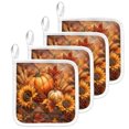thumbnail image 1 of Thanksgiving Pumpkin Pot Holders for Kitchen Heatproof Potholder, 4 Pack Fall Maple Leaf Sunflowers Harvest Orange Hot Pads Multipurpose Oven Pads Terry Cloth Potholders Trivet for Cooking and Baking, 1 of 9