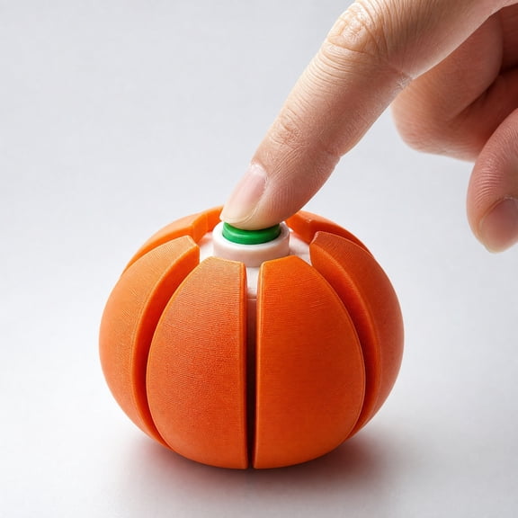 Thanksgiving Pumpkin Push Button Toy, Plastic Halloween Pumpkin Decor, 2.36in Party Gift
