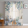 thumbnail image 1 of Thanksgiving Pumpkin Sheer Curtains 84 Inch Length 2 Panels Set for Living Room/Bedroom, Fall Eucalyptus Autumn Leaves Beige Curtain Sheers Drapes Rod Pocket Curtains Window Treatment Set 52''x84''x2, 1 of 7