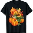 thumbnail image 1 of Thanksgiving Pumpkin Sunflower Fall Autumn Holiday T-Shirt, 1 of 3