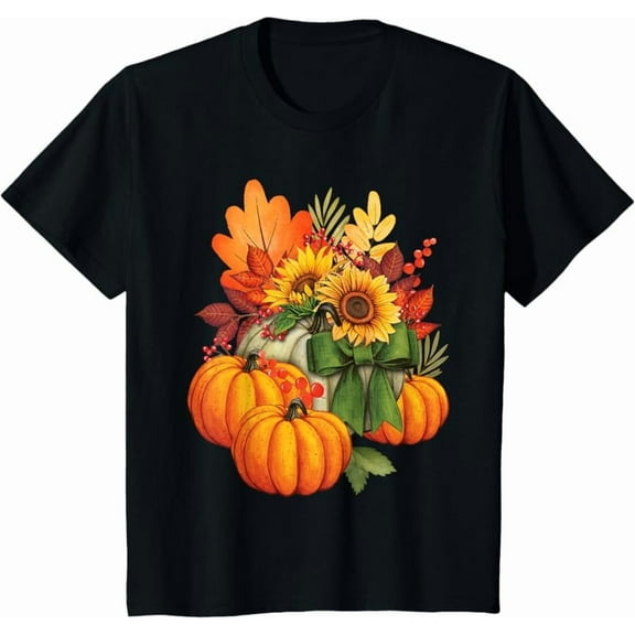 Thanksgiving Pumpkin Sunflower T-Shirt