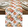thumbnail image 1 of Thanksgiving Pumpkin Table Runner - 60 Inch Long, Kitchen Dining Table Runner Dresser Scarves, Orange Autumn Leaf Pink Floral Farmhouse Decor for Coffee Tables Wedding Party Banquet, 1 of 8