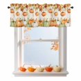 thumbnail image 1 of Thanksgiving Pumpkin Valances for Windows, 42 x 18in, Maple Leaves Retro Letter Texture Rod Pocket Kitchen Valance Curtain Light Filtering Window Treatments for Living Room Bedroom, 1 Panel, 1 of 7