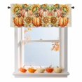 thumbnail image 1 of Thanksgiving Pumpkin Valances for Windows, 54 x 18in, Sunflower Fall Harvest Linen Texture Rod Pocket Kitchen Valance Curtain Light Filtering Window Treatments for Living Room Bedroom, 1 Panel, 1 of 7