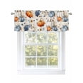 thumbnail image 1 of Thanksgiving Pumpkin Valances for Windows Fall Sunflower Leaves Linen Texture Rod Pocket Curtains Valance Short Window Treatment Drapes for Living Room, Bedroom Bathroom 60"&nbsp;W x 14" L, 1 of 5