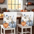 thumbnail image 1 of Thanksgiving Pumpkins Chair Covers Set of 8 Fall Leaves Flowers Chair Back Covers Stretch Removable Washable Slipcovers Protector for Dining Room Kitchen Party Decor, 1 of 5