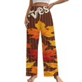 thumbnail image 1 of Thanksgiving Pumpkins Fall Leaves Pajama Pants Loose Pajamas Female Breathable Home Trousers Leisure Sleeping Pants Large Size, 1 of 6