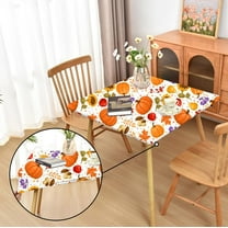 Thanksgiving Pumpkins Fitted Tablecloth with Elastic for 34x34 inch Square Folding Tables Washable Stretchy Spandex Card Table Covers Cloth Fabric Table Cloths Not Vinyl