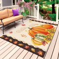 thumbnail image 1 of Thanksgiving Pumpkins Outdoor Rug for Patio/Deck/Porch, Non-Slip Large Area Rug 3 x 5 Ft, Fall Maple Leaves Sunflowers Indoor Outdoor Rugs Washable Area Rugs, Reversible Camping Rug Carpet Runner, 1 of 8