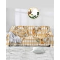 thumbnail image 1 of Thanksgiving Pumpkins Sofa Covers for 3 Cushion Couch,Washable Sectional & L Shape Couch Covers for Dog/Cat/Kid,Fall Buffalo Plaid Leaves Berry Non Slip Sofa Slipcover Tassel Futon Cover 71x150, 1 of 8
