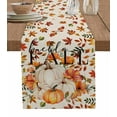 thumbnail image 1 of Thanksgiving Pumpkins Table Runner 70 Inches, Beige Retro Maple Leaves Country Bed Runner Dresser Scarves Tabletop for Indoor Outdoor Parties/Ceremony/Banquet, 13" x 70", 1 of 8