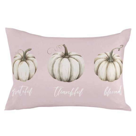 Thanksgiving Pumpkins Throw Pillow Cover 20 x 36 Inch Decorative Pillow Cover Pink Abstract Autumn Rustic Lumbar Pillowcase Seasonal Rectangle Cushion Case for Couch Sofa Bed Living Room