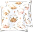 thumbnail image 1 of Thanksgiving Pumpkins with Garland Throw Pillow Covers Pillowcases 16 x 16 Inch Home Decor 2 Packs for Bedroom Sofa, 1 of 6