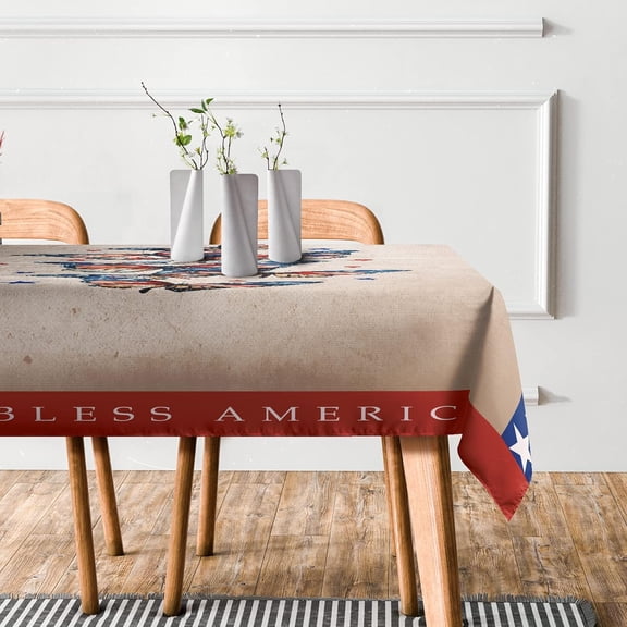 Thanksgiving Rectangular Tablecloth 4th of July Table Cover Vintage Butterfly Table Cloth for Patriotic Party, Memorial, Independence, Veterans Day,60×84in