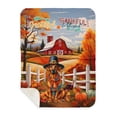thumbnail image 1 of Thanksgiving Rhodesian Ridgeback Pilgrim Grateful, Thankful, Blessed Fall Welcome Cozy Sherpa Blanket Ridgebacks Dog Lover Gifts Warm Soft Throw Blanket - 00021, 1 of 5