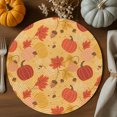 thumbnail image 1 of Thanksgiving Round Braided Placemats Set of 8, Cartoon Pumpkin Maple Leaf Heat Insulation Place Mats Washable Non-Slip Table Mats for Kitchen Dining Party, 15 Inches, 1 of 9