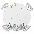 thumbnail image 1 of Thanksgiving Round Tablecloth for 45-54 Inch Tables, Fitted Table Cover with Elastic Edge, Blue White Pumpkin Autumn Fall Leaf Waterproof Outdoor Table Cloth Protector for Patio Garden Dinner Picnic, 1 of 9