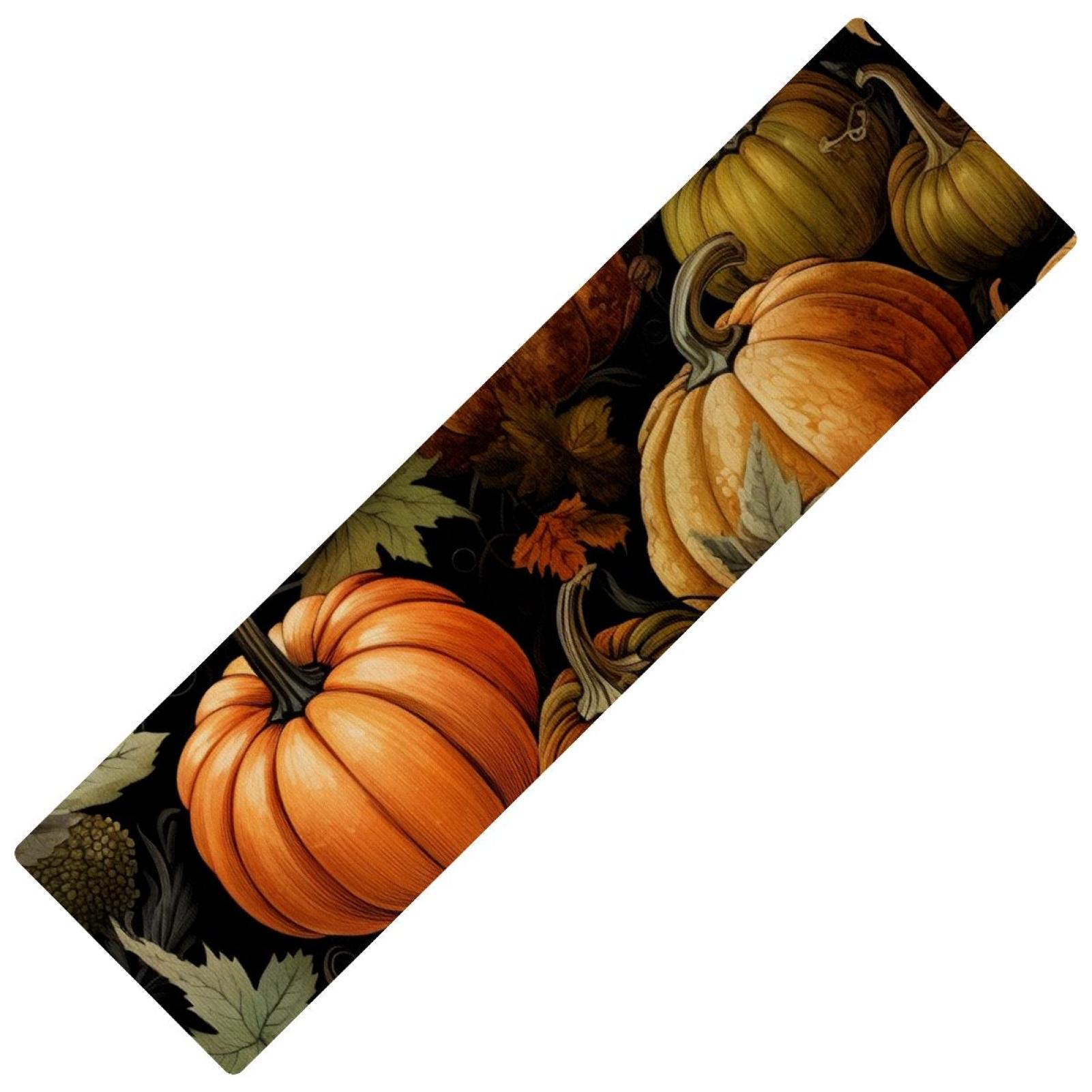Thanksgiving Rubber Mats Kitchen Runner Rectangular Rug 15.7"x59" Washable Absorbent Kitchen