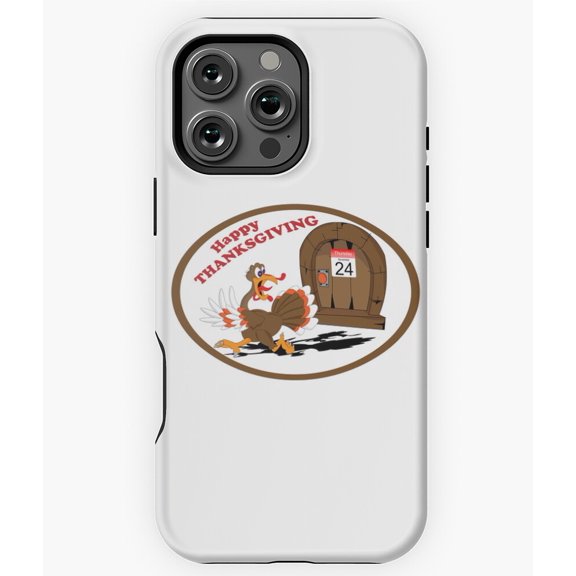 Thanksgiving Running Turkey Holiday Phone Case for iPhone 16 15 14 13 12 11 Pro Max