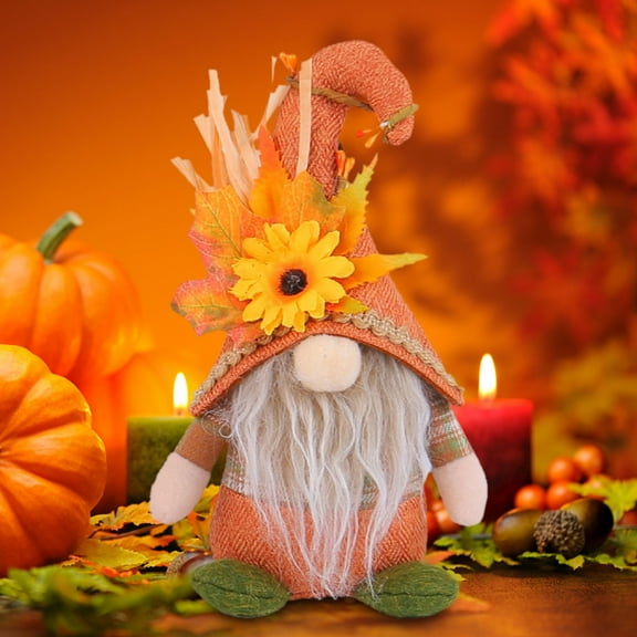 Thanksgiving Scarecrow Doll, 2.36*4.33*7.48 Inch Decorations Season Maple Leaf Goblin Dwarf Doll Ornament, For Home Kitchen Farmhouse Holiday Festival Party