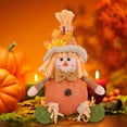 thumbnail image 1 of Thanksgiving Scarecrow Doll, Fall Harvest Decoration, Handcrafted Maple Leaf Gnome Figurine for Holiday Mantel or Table Centerpiece, Durable Plastic and Cloth Seasonal Home Decor, 1 of 5