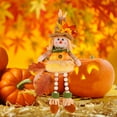 thumbnail image 1 of Thanksgiving Scarecrow Doll, Fall Harvest Decoration, Handcrafted Maple Leaf Gnome Figurine for Holiday Mantel or Table Centerpiece, Durable Plastic and Cloth Seasonal Home Decor, 1 of 4