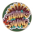 thumbnail image 1 of Thanksgiving Set of 6 Round Microfiber Leather Coasters, 11x11 cm/4.3x4.3 in - Absorbent Drink Mats for Table Decor, Bottom - Stylish and Durable Cup Holders for Home and Office Use, 1 of 6