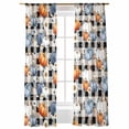 thumbnail image 1 of Thanksgiving Sheer Curtains 108 inches Long, Pumpkin Fall Sunflower Leaves Plaid Texture Light Filtering Sheer Window Curtains Rod Pocket Voile Drapes for Bedroom Living Room, 52"W x 108"L 2 Panels, 1 of 7