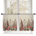 thumbnail image 1 of Thanksgiving Sheer Curtains 54 inches Long, Fall Mushroom Leaves Berry Bud Country Linen Light Filtering Sheer Window Curtains Rod Pocket Voile Drapes for Bedroom Living Room, 52"W x 54"L 2 Panels, 1 of 7