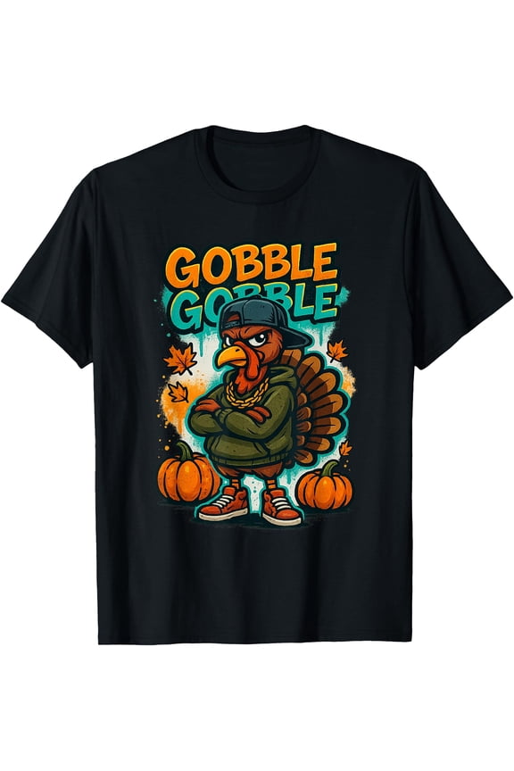Thanksgiving Shirt for Boys Kids Youth Hip Hop Turkey T-Shirt