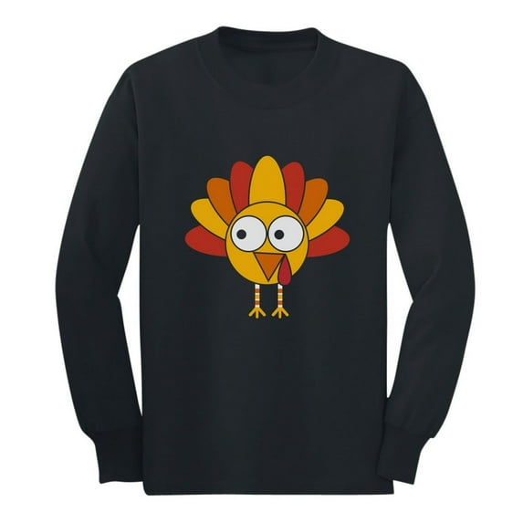 Tstars Thanksgiving Shirts for Boys Girls Funny Turkey Face Tie Toddler Kids Shirt 3T Black