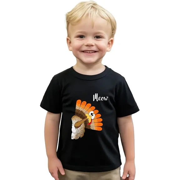 Thanksgiving Shirts for Kids Boys Girls Toddler Funny Turkey Pumpkin Graphic T-Shirt Clothes Tops Tee 2T-8Y