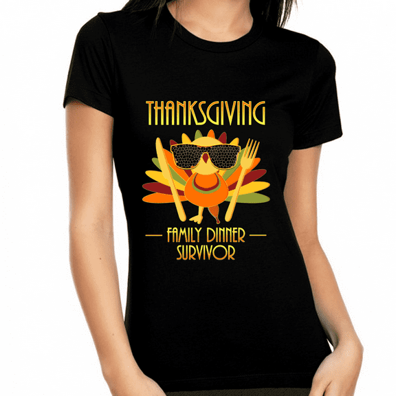 Thanksgiving Shirts for Women Thanksgiving Clothes for Women Thanksgiving Dinner Survivor Fall Shirts
