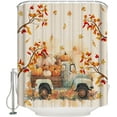 thumbnail image 1 of Thanksgiving Shower Curtain for Bathroom 72" x 84" Fall Pumpkin Truck Maple Leaves Autumn Shower Curtain with Hooks Polyester Waterproof Home Bathtub Decor, 1 of 6