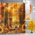 thumbnail image 1 of Thanksgiving Shower Curtains for Bathroom, Cowboy Boots Hat Pumpkin Sunflower Maple Fall Waterproof Fabric Shower Curtain for Bathroom Bathtub Decoration, Machine Washable, 54x"78", 1 of 9