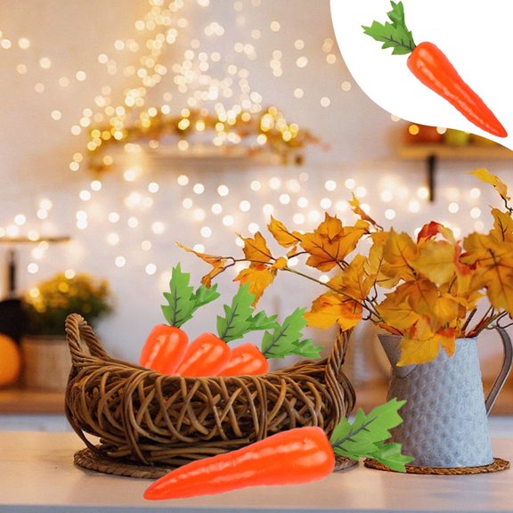 Thanksgiving Simulated Carrot - Autumn Harvest Themed Decor, Perfect Holiday Photo Props for Home & Garden, Ideal for Thanksgiving or Halloween Decoration as Simulated Green Plant Ornaments