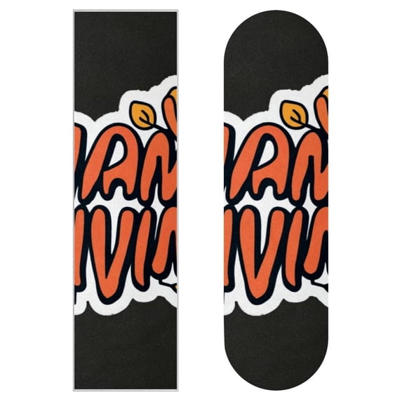 Thanksgiving Skateboard Grip Tape Stickers Pack of Two - Emery Surface, PVC Backing, 8.8x32.6in/22.4x83 cm