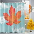 thumbnail image 1 of Thanksgiving Sky Fall Shower Curtains for Bathroom, Orange Maple Leaf Watercolor Waterproof Fabric Shower Curtain for Bathroom Bathtub Decoration, Machine Washable, 72"x84", 1 of 9