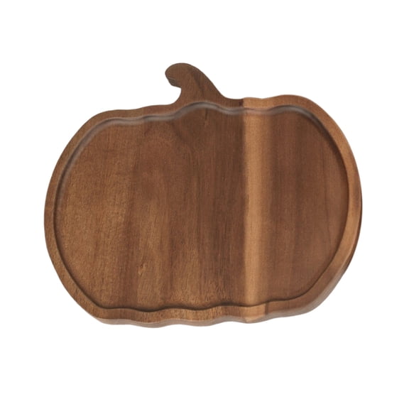 Thanksgiving Solid Wooden Serving Tray, Rustic Hardwood Steak Food Platter, Natural Grain Fruit Snack Dish, Fall Dining Table Centerpiece Decor, Festive Charcuterie Board Organizer
