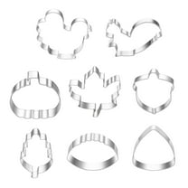 Thanksgiving Stainless-Steel Cookie Cutter Set, Fall Maple & Turkey Shapes for Diy Baking, Reusable Metal Moulds for teen & Family Holiday Parties, Gift-Ready , 1 Set of Thanksgiving Cookie Cutters