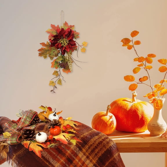 Thanksgiving Sunflower Hanging Decor, Artificial Fall Wall Window Ornament, Decor for Indoor Outdoor Atmosphere(B)