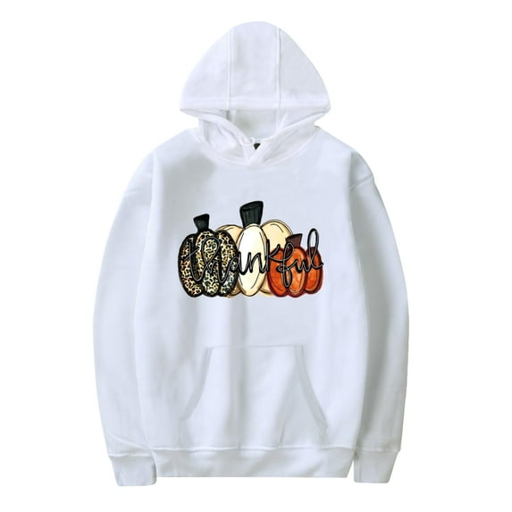 Thanksgiving Sweatshirt Men's and Women's Fleece Long Sleeve Hoodie Pumpkin Turkey